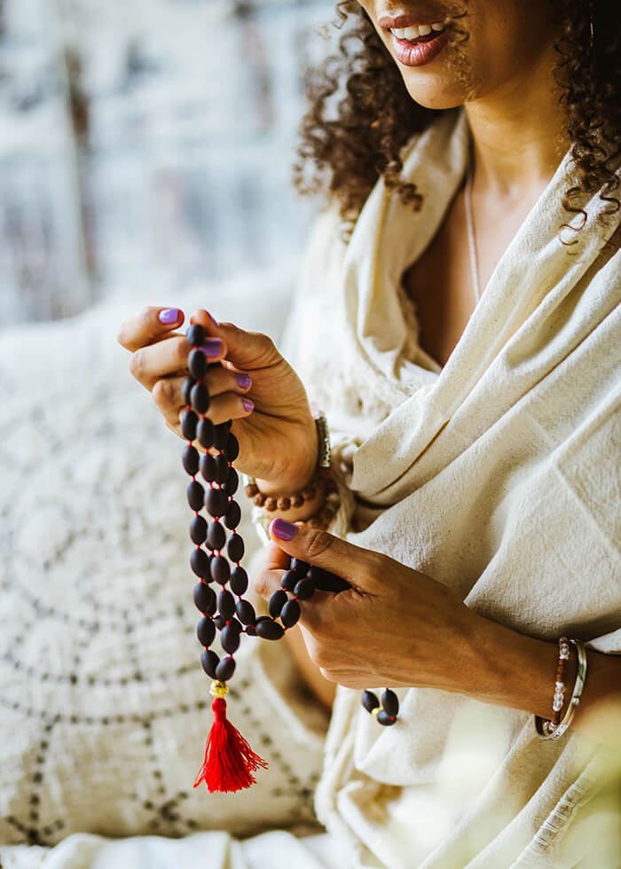 Lotus Dhyana 108 Kumkum Shivaloka Authentic Rudraksha Blessed Mala Beads