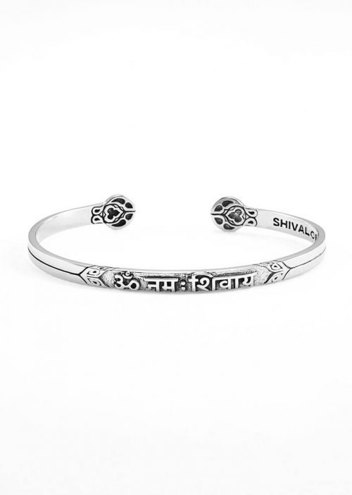 Shiva Mantra Cuff Bracelet silver