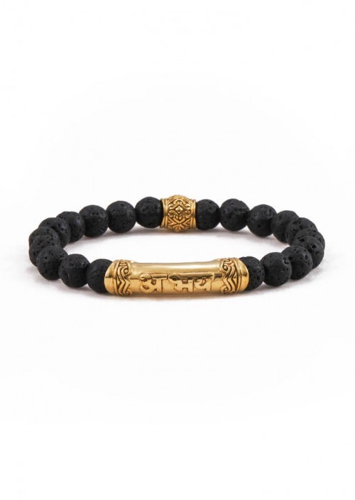 FEARLESS Sanskrit Lava Bracelet gold brass