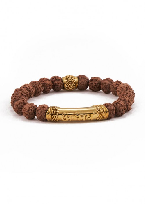 FEARLESS Sanskrit Rudraksha Bracelet gold brass