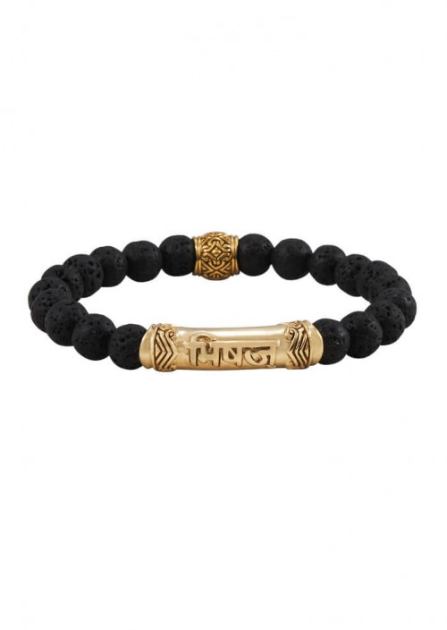 HEALER Sanskrit Lava Bracelet gold brass