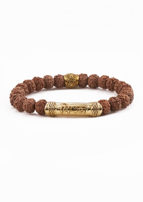 HEALER Sanskrit Rudraksha Bracelet gold brass