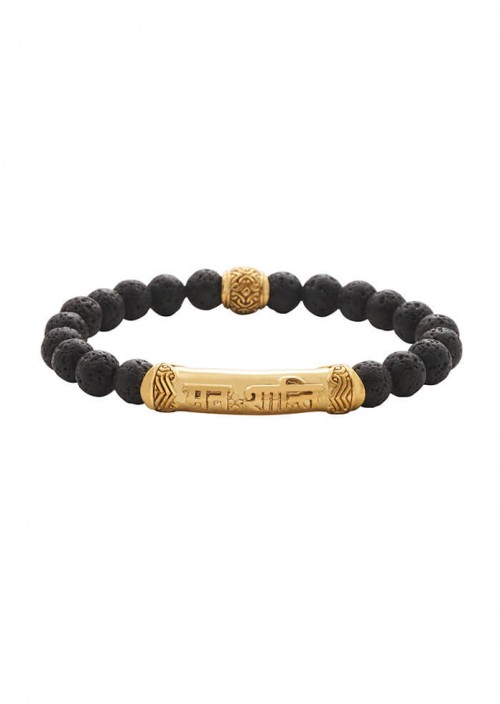 PEACE OF MIND Sanskrit Lava Bracelet gold brass